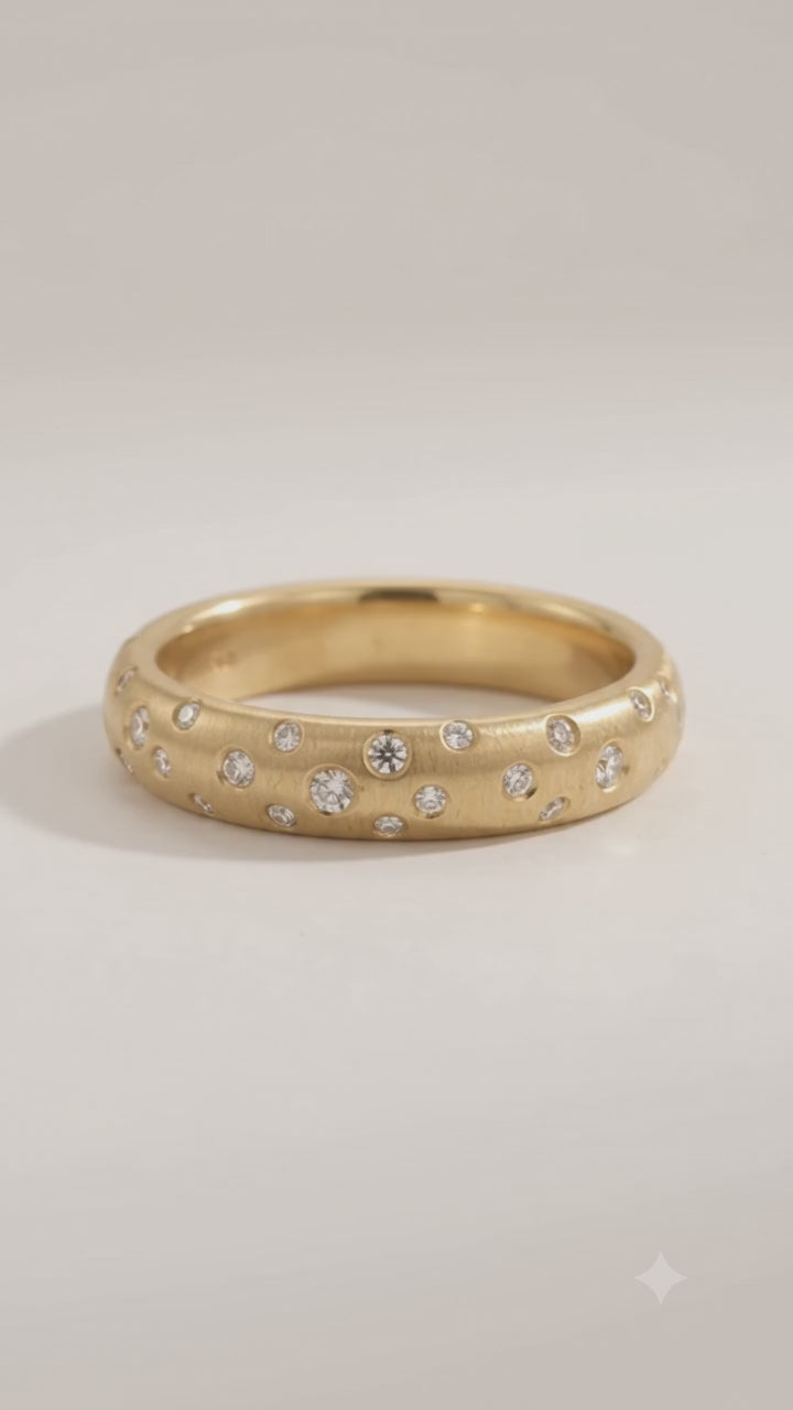 flush set lab grown diamond ring