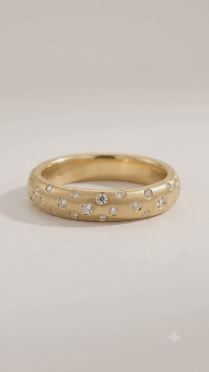 flush set lab grown diamond ring