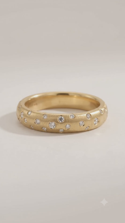 flush set lab grown diamond ring