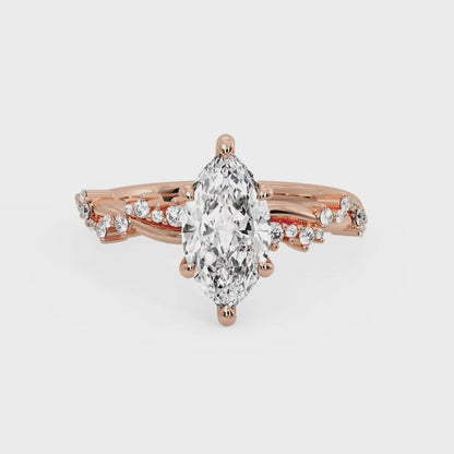 1.650 ct Marquise Cut  Lab Grown Diamond Solitaire infinity Engagement Ring