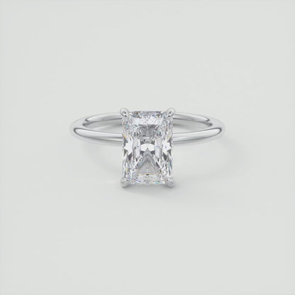 F/VS 1.00Ct Radiant Cut Lab Grown Diamond Ring in 14k Yellow Gold