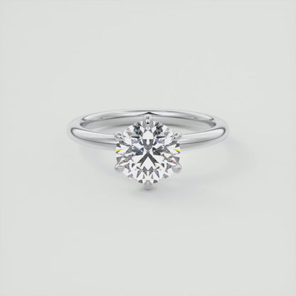 2.00ct Round Cut Lab Grown Diamond Solitaire Engagement Ring 14k White Gold