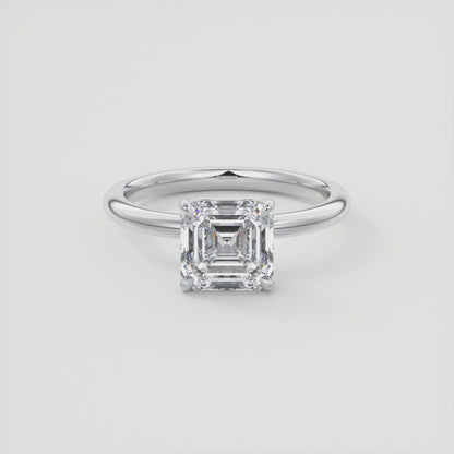 1.50Ct Asscher Cut Lab Grown Diamond Engagement Ring in 14k Yellow Gold