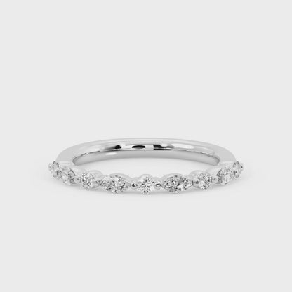1/4ct Marquise & Round Lab Grown Diamond Eternity Ring 14K White Gold