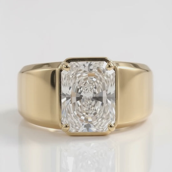 1 ct radiant cut diamond men's ring