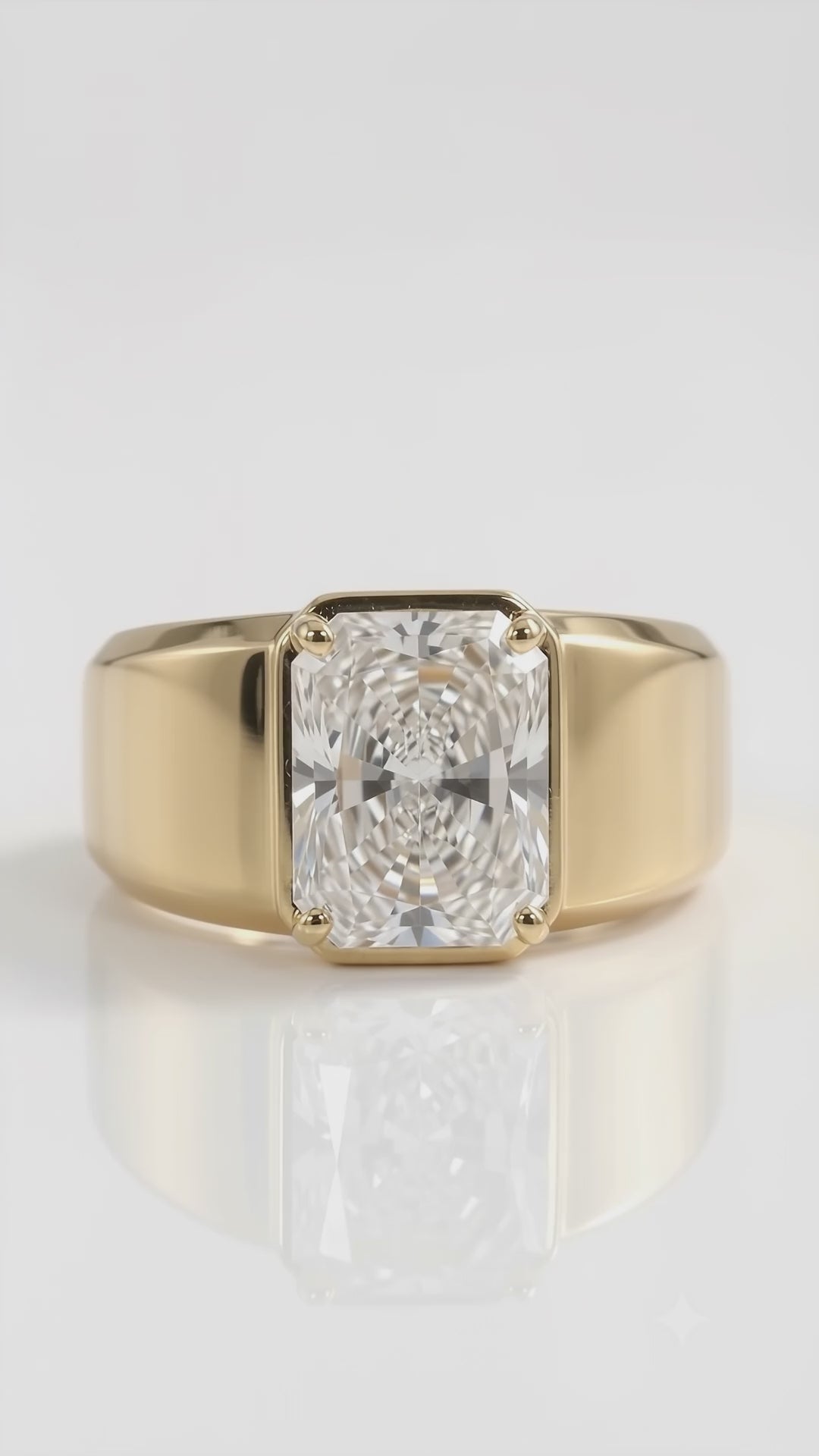 1 ct radiant cut diamond men's ring