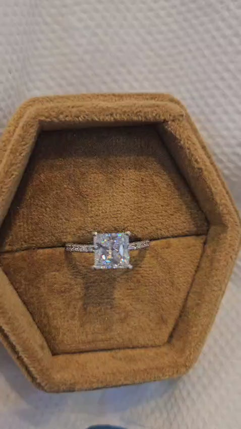 2.150 CT Princess Cut Lab Grown Diamond Engagement Ring, Solitaire Diamond Ring