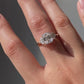 1.00ctw Three Stone Emerald Cut Moissanite Engagement Ring