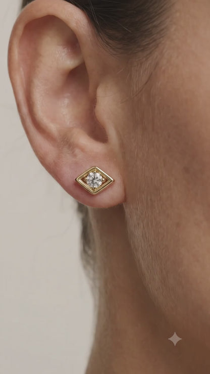 0.03 Ct Evil Eye Lab Grown Diamond Stud Earrings
