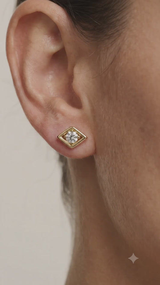 0.03 Ct Evil Eye Lab Grown Diamond Stud Earrings