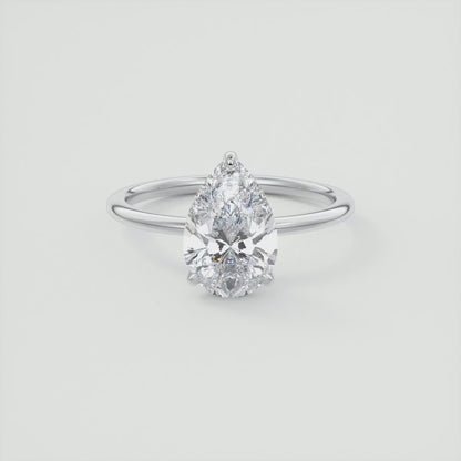1.50 Ct Pear cut Solitaire Lab Grown Diamond Engagement Ring 14k White Gold