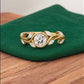 Vintage 0.50ct Round Cut Leaf Lab Grown Diamond Engagement Ring