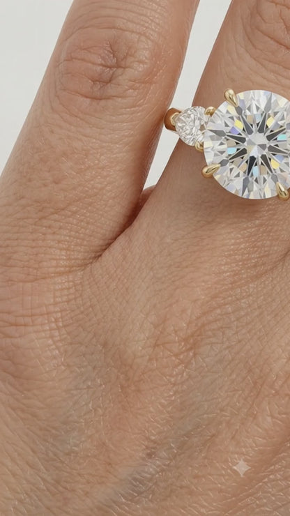 1.40ct Round Cut Lab Grown Diamond Three Stone Engagement Ring