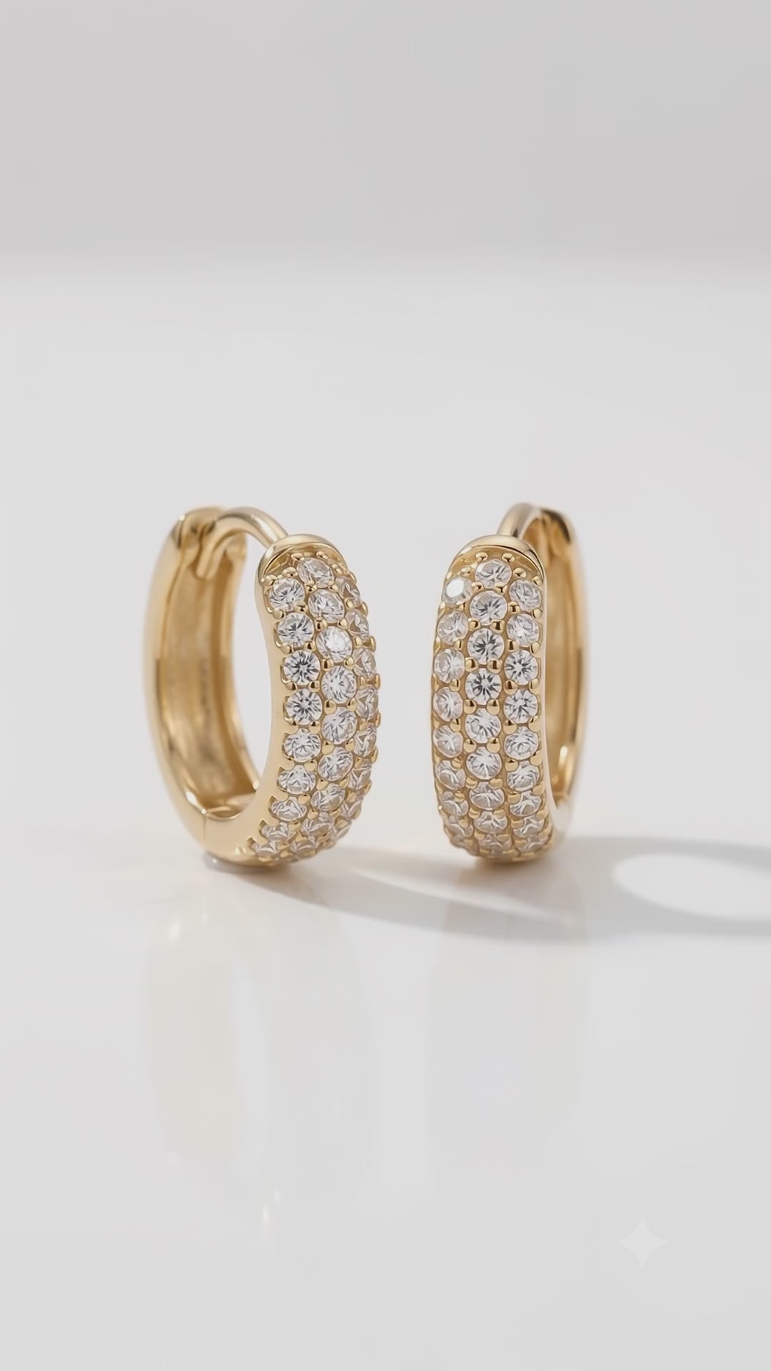 lab grown diamond pavé huggie earrings