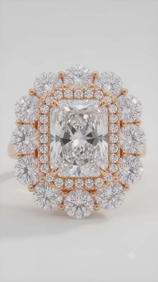 halo radiant engagement ring​


