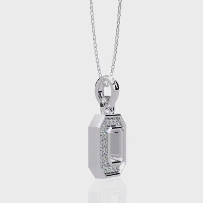 0.160CT Octagon Lab Grown Diamond Pendant Necklace