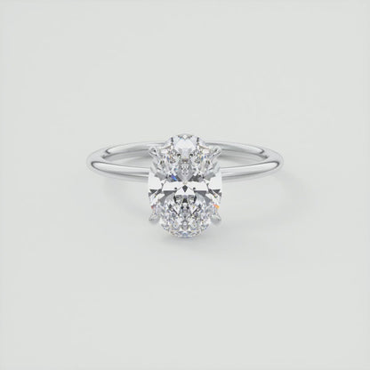 Certified 1.50Ct TW Oval Cut Diamond Engagement Ring Lab Grown 14k Gold