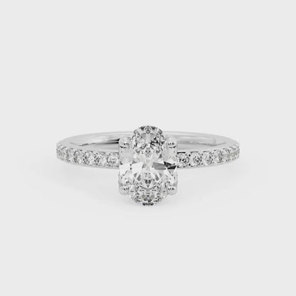 1.5 CT Oval Cut Lab Grown Diamond Engagement Ring for Women