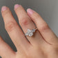 3.0ct Pear Shape Three Stone Natural Diamond Engagement Ring