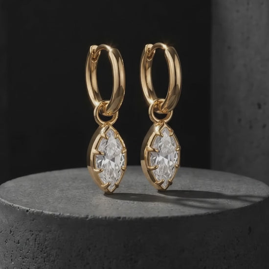 marquise hoop earrings
