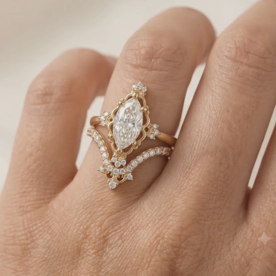 vintage engagement rings marquise​

