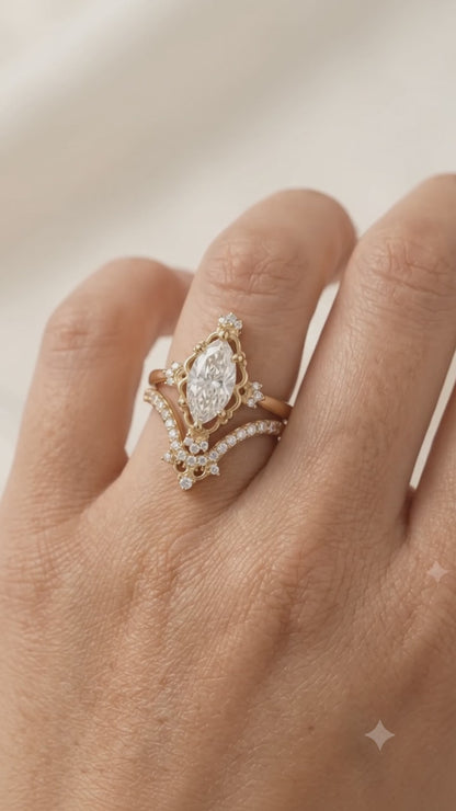 vintage engagement rings marquise​

