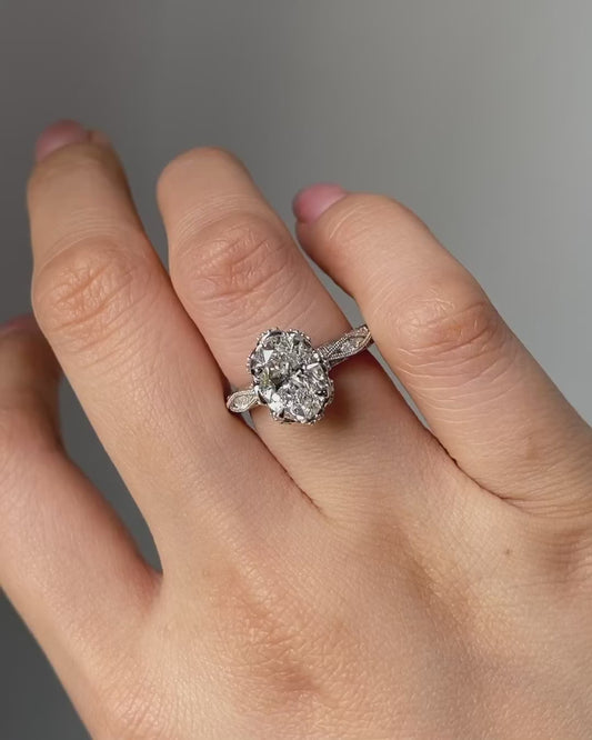 1.50ct Oval Cut Moissanite Engagement Ring