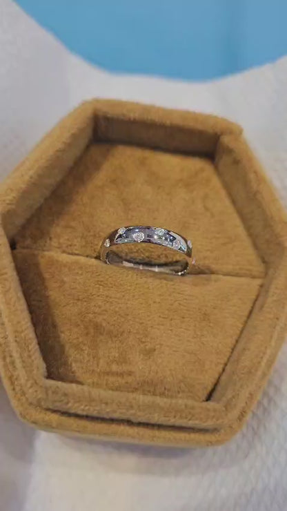 0.380ct Lab Grown Diamond Wedding Band, Flush Set Diamond Ring