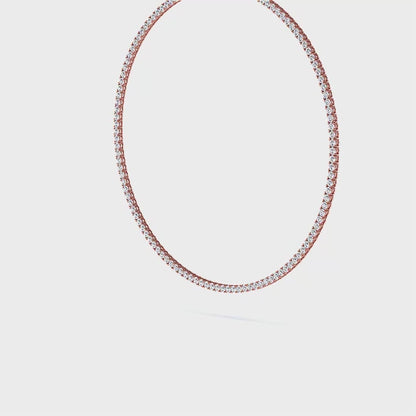 17.00 ct Classic Round Cut Tennis Necklace - 22 inch Tennis Style