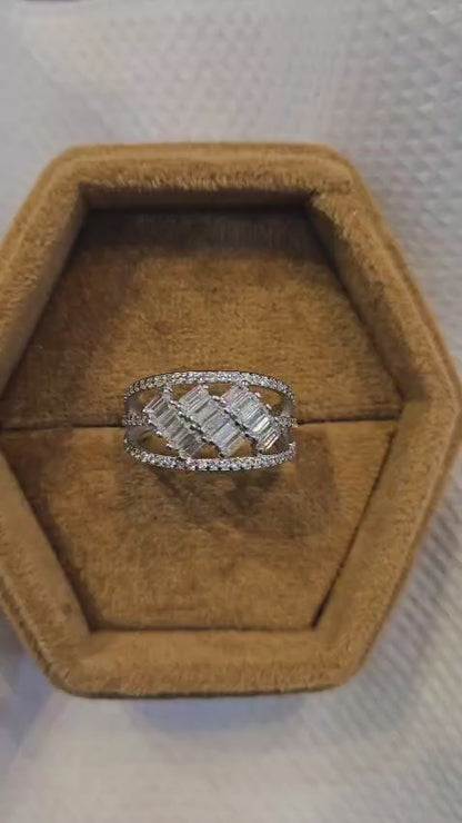 1.50ct Lab Grown Diamond Baguette Ring, Statement Diamond Ring