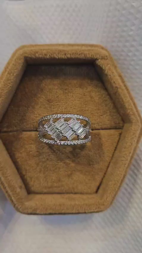 1.50 ct Baguette Diamond Engagement Ring - Gold Lab Diamond