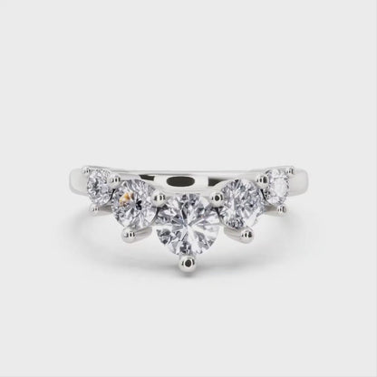 1.00Ct Lab Grown Diamond Stacking Curved wedding band