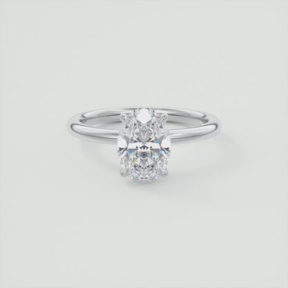 2.0 Carat Oval cut Solitaire Lab Grown Diamond Engagement Ring