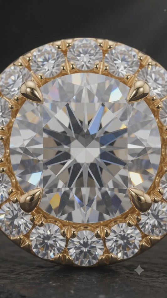 2.50ct Round Cut Lab Grown Diamond Halo Engagement Ring