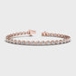 6.00ct Oval Cut Lab Grown Diamond Tennis Bracelet for Women, 14K Rose Gold, Bezel Set
