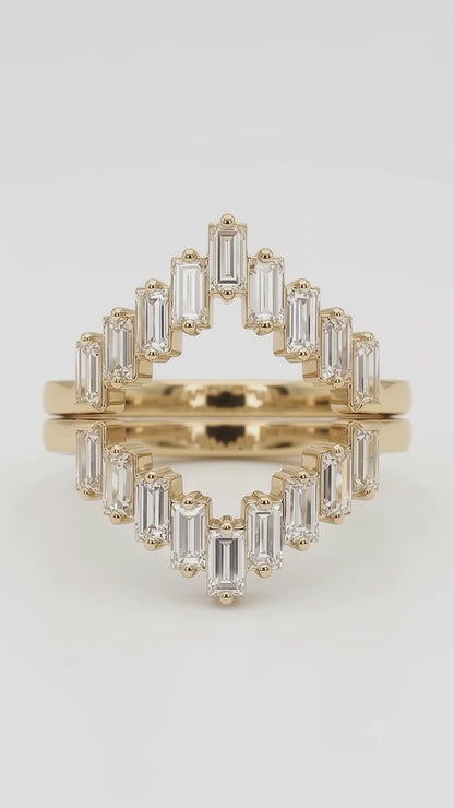 lab grown diamond baguette wedding band
