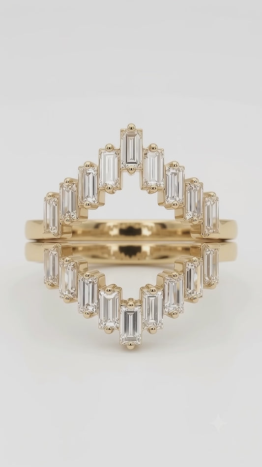 lab grown diamond baguette wedding band
