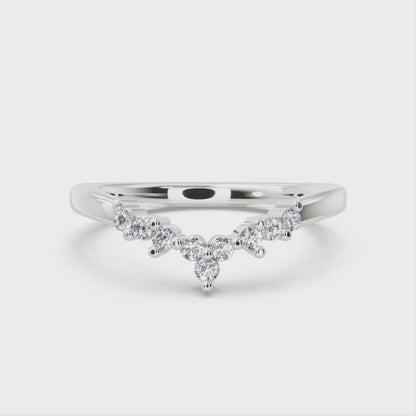 1/8Ct Round cut Lab Grown Diamond Stacking Curved wedding band