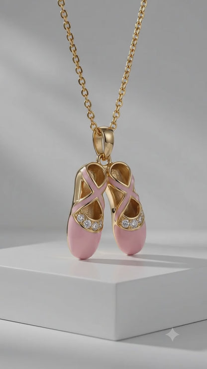 0.10ct Ballet Shoes Lab Grown Diamond Pendant Necklace