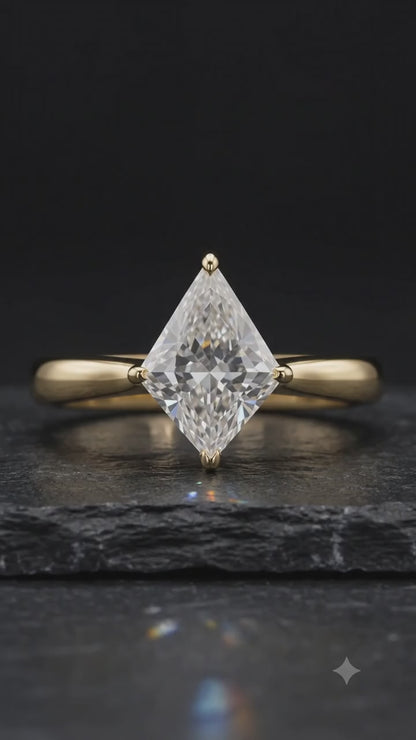 1.00CT Kite Cut Lab Grown Diamond Engagement Ring