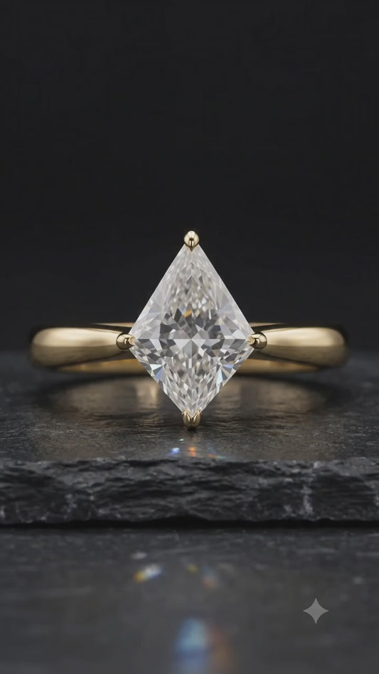1.00CT Kite Cut Lab Grown Diamond Engagement Ring