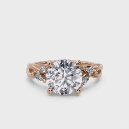 Nature Inspired 1.50 Carat Round Cut Lab Grown Diamond Engagement Ring