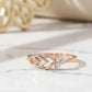14K Gold Leaf Ring with Lab‑Grown Diamond