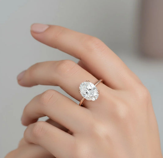 Oval 2.50 ct Lab-Created Diamond Ring – 14K Gold