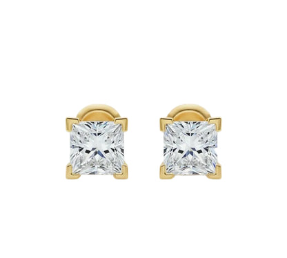 3.00 ct Lab-Grown Diamond Princess Studs – 14K/18K