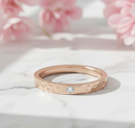 hammered wedding band