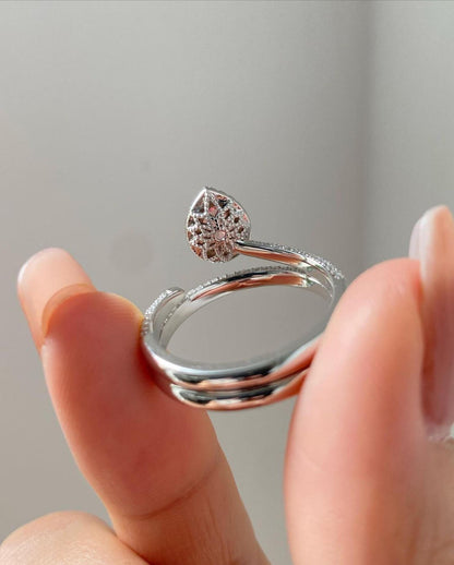 pink silver ring 