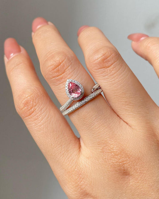 pink silver ring 