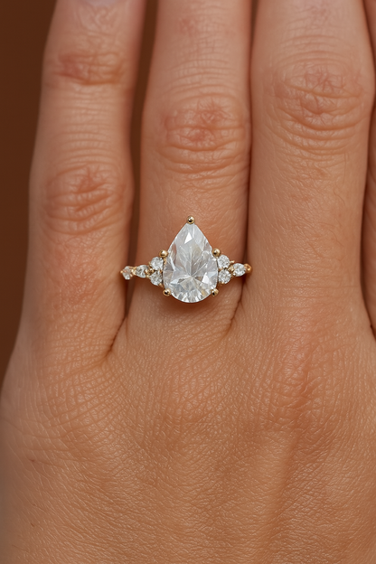 Pear Shaped Lab Grown Diamond Engagement Ring