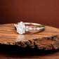 Pear Shaped Lab Grown Diamond Engagement Ring • Rose Gold Marquise Diamond Ring